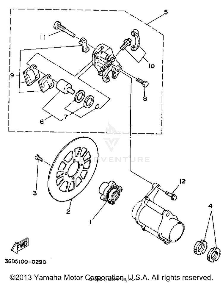 Rear Brake Caliper Schematic