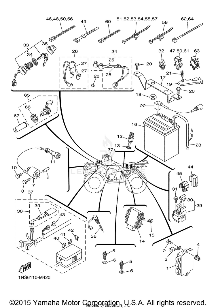 Electrical 1 GRIZZLY 350 4WD - YFM35FGDGR - 2013 Schematic