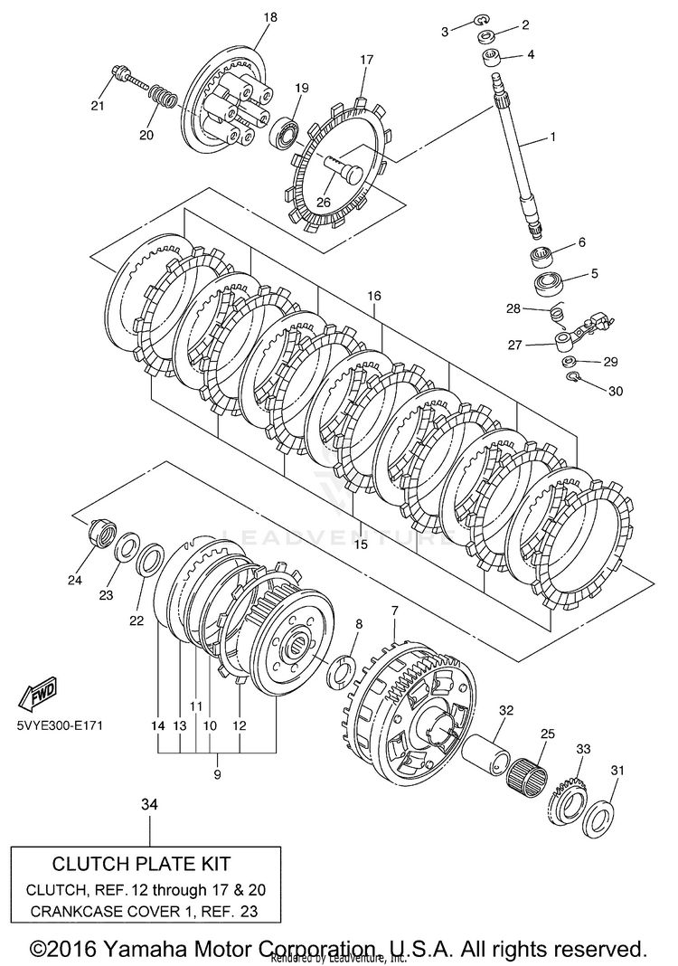 Clutch R1 - YZFR1VC - 2006 Schematic