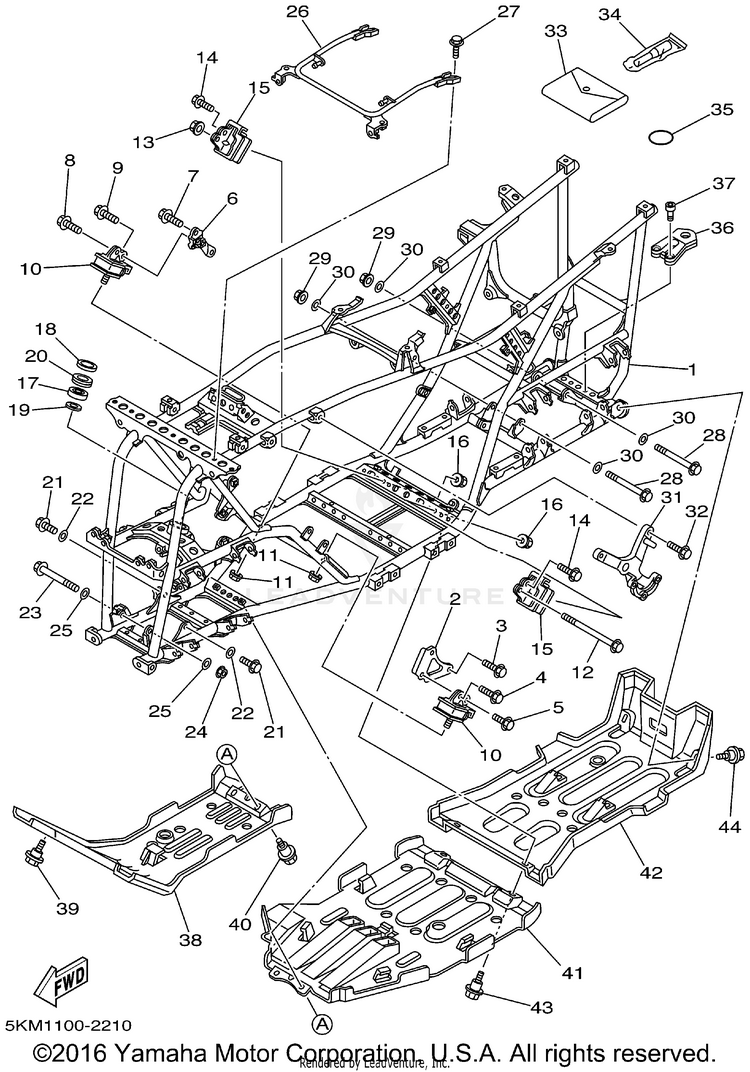 Frame GRIZZLY 660 - YFM660FP - 2002 Schematic