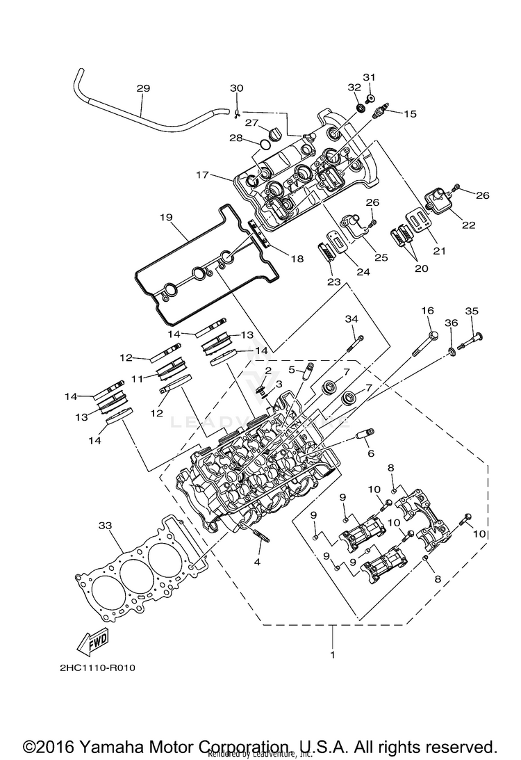 Cylinder YXZ1000R EPS - YXZ10YMXHO - 2017 Schematic