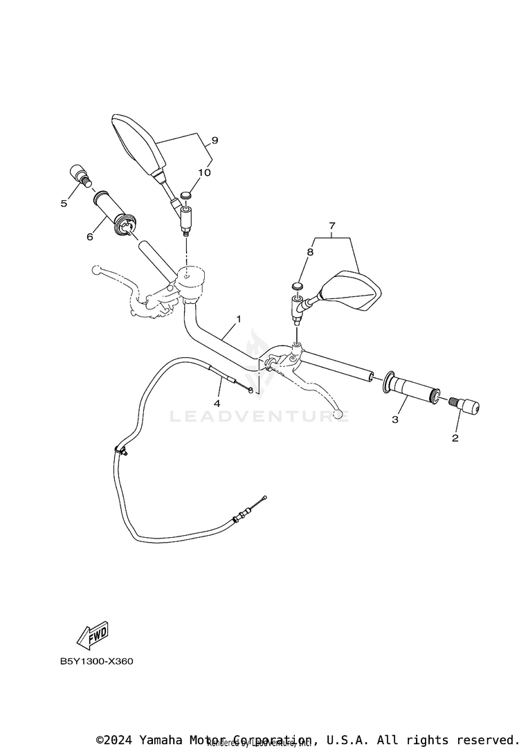 Steering Handle & Cable Schematic