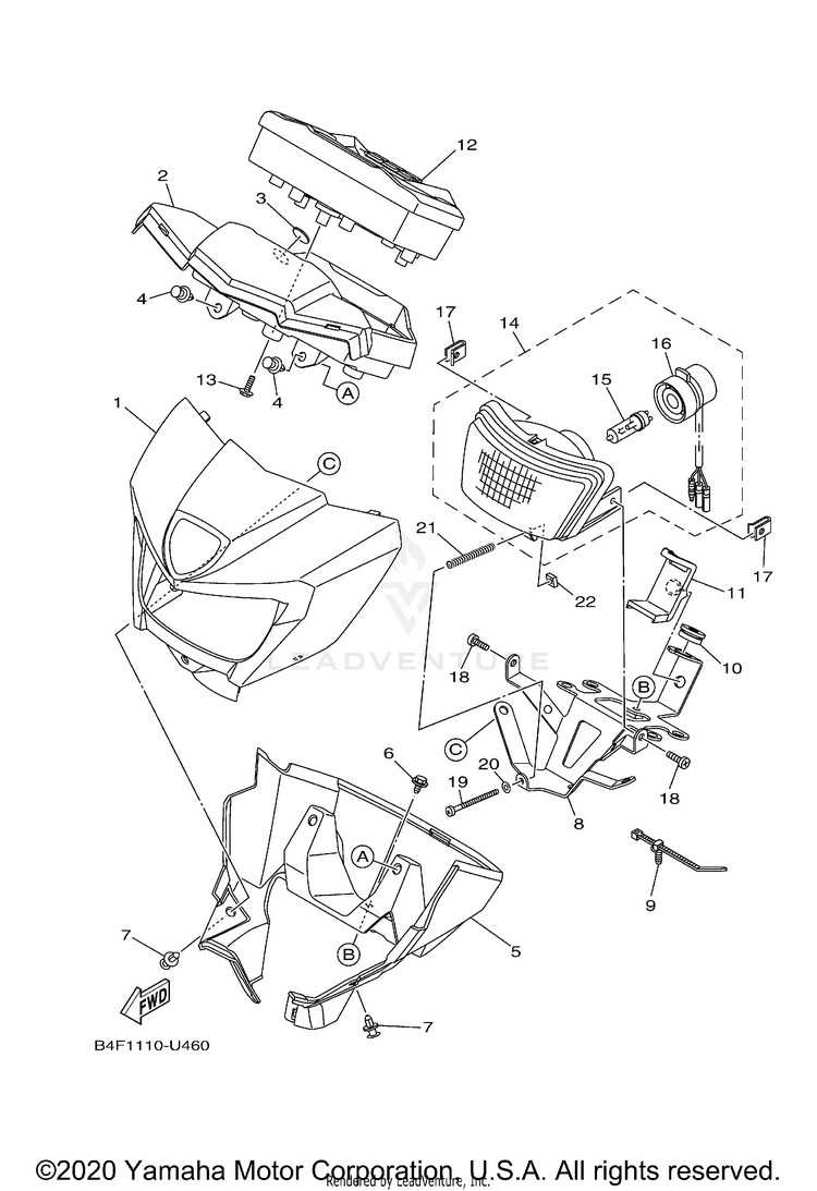 Headlight 2 GRIZZLY EPS SPECIAL - YFM70GPSLS - 2020 Schematic