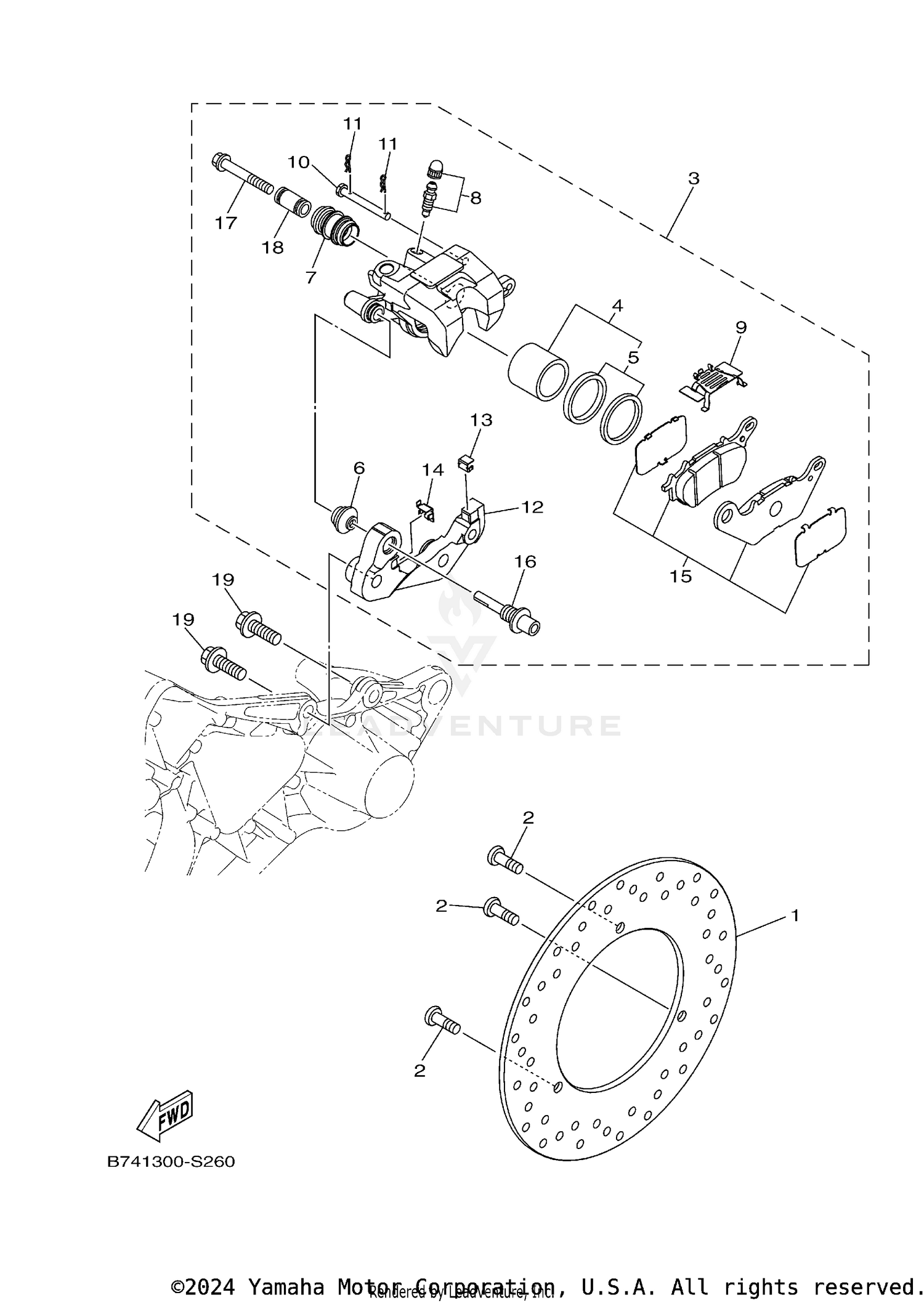REAR BRAKE CALIPER