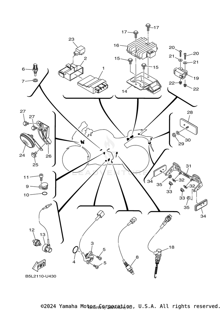 Electrical 2 YZFR3 ABS - YZFR3ALB - 2020 Schematic