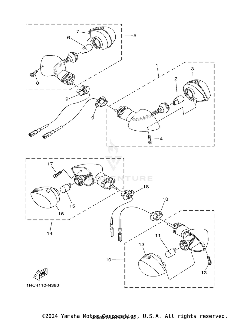 Flasher Light FZ09 CA - FZ09FCGY - 2015 Schematic