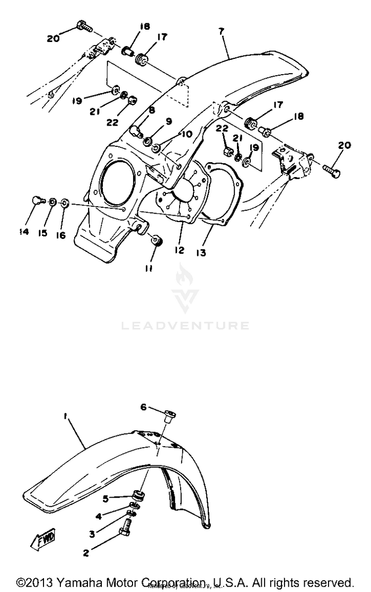Front Fender Rear Fender Yz80e Schematic
