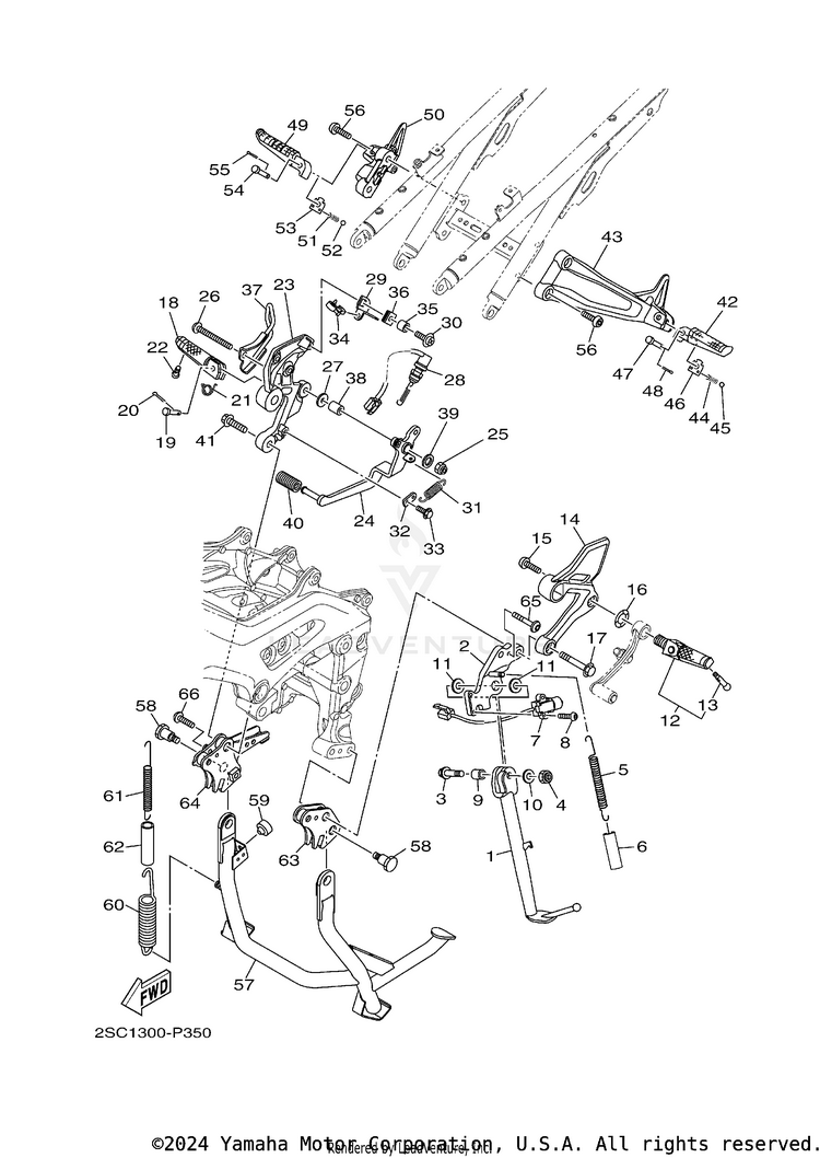 Stand Footrest FJ09 CA - FJ09GCB - 2016 Schematic