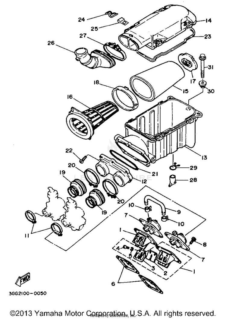 Intake BANSHEE - YFZ350G_MN - 1995 Schematic