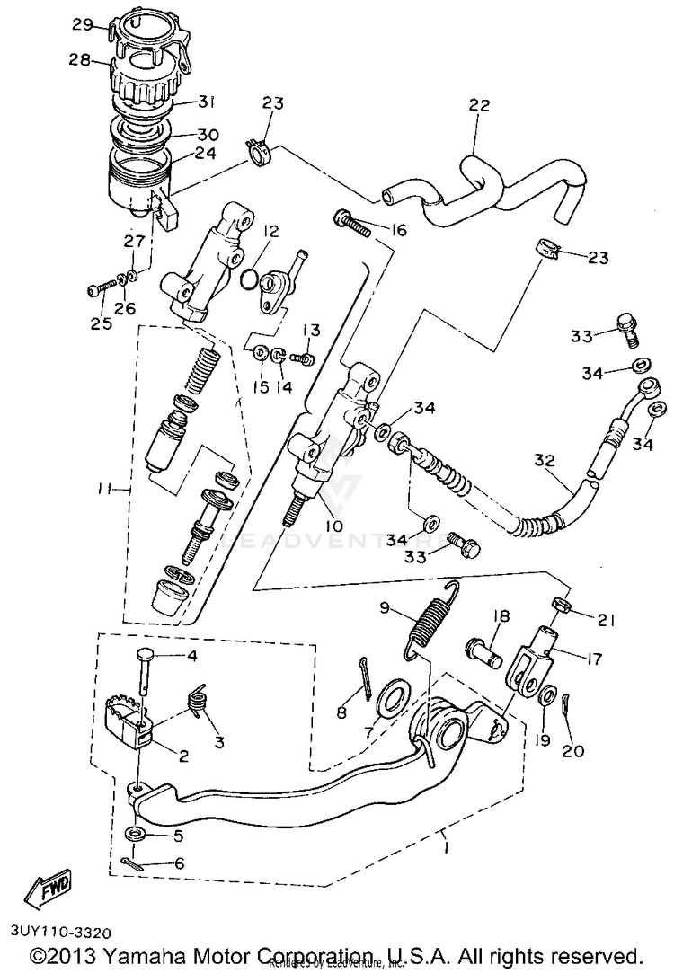 Rear Master Cylinder Schematic