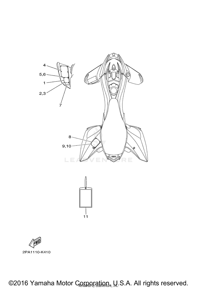 Emblem Label 1 RAPTOR 125 - YFM125RBL - 2012 Schematic