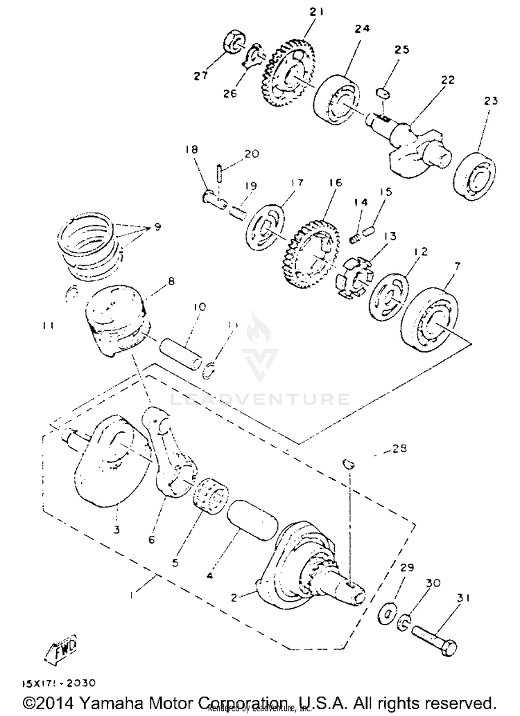 Crankshaft Piston Schematic