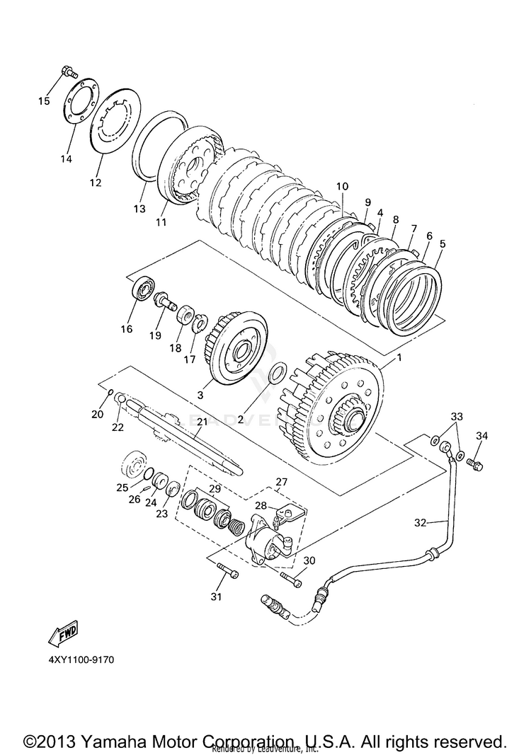 Clutch VENTURE MM LIMITED EDITION (CA Ed.) - XVZ13TFSMC - 2000 Schematic
