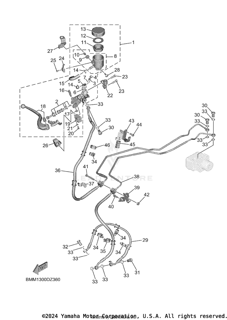 Front Master Cylinder Schematic