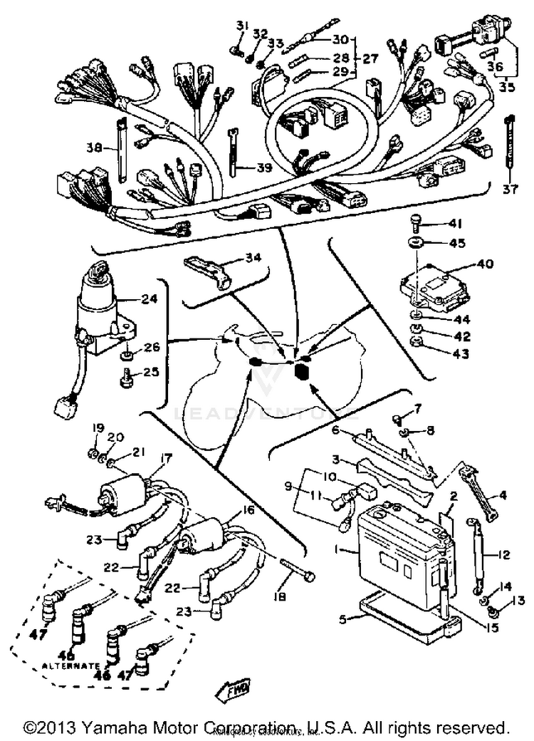 Electrical 1 XS1100H - 1981 Schematic