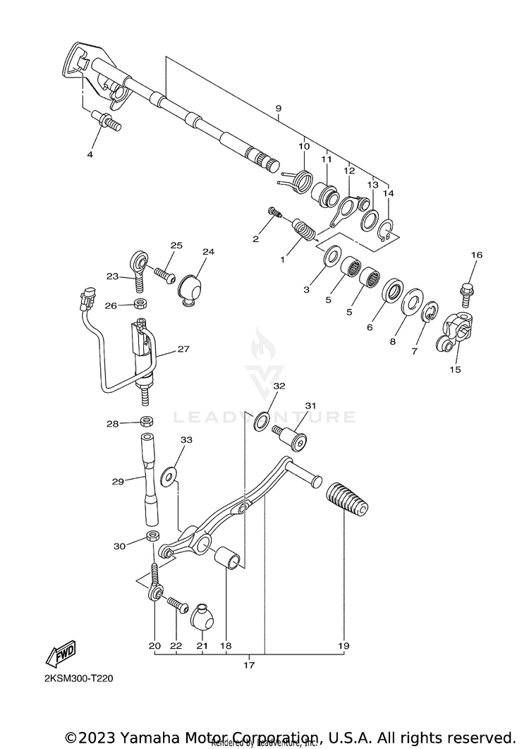 Shift Shaft YZFR1 - YZFR1K1CL - 2019 Schematic