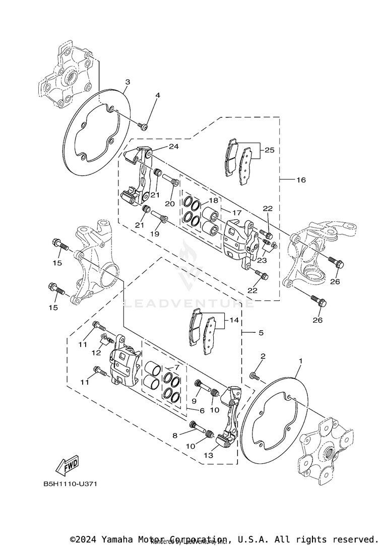 Front Brake Caliper Schematic