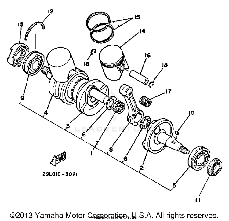 Crankshaft - Piston Schematic