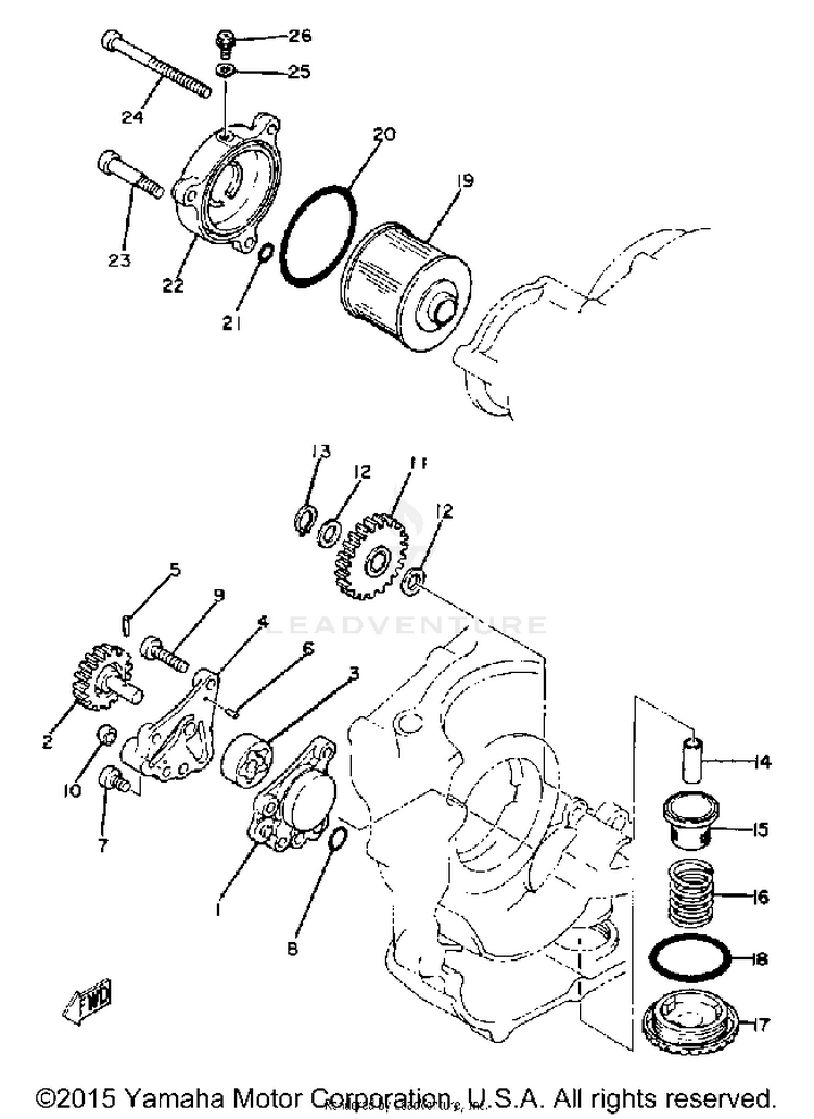 Oil Pump XT250H - 1981 Schematic