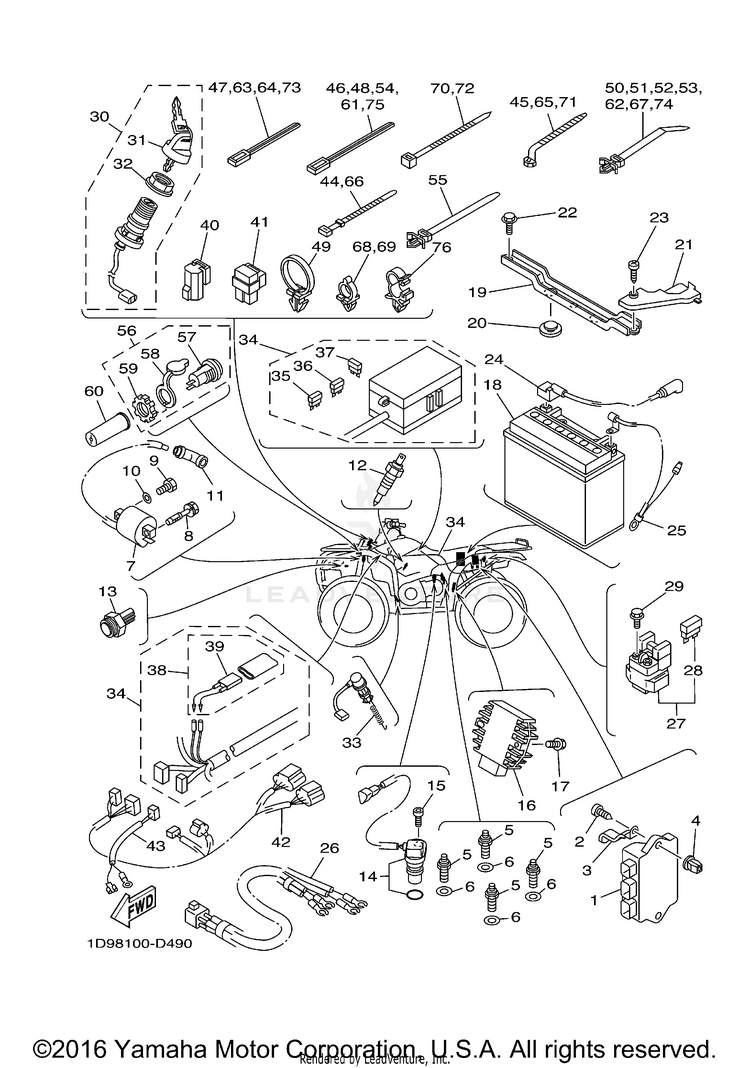 Electrical 1 KODIAK 450 4WD SPECIAL EDITION - YFM45FASEV - 2006 Schematic