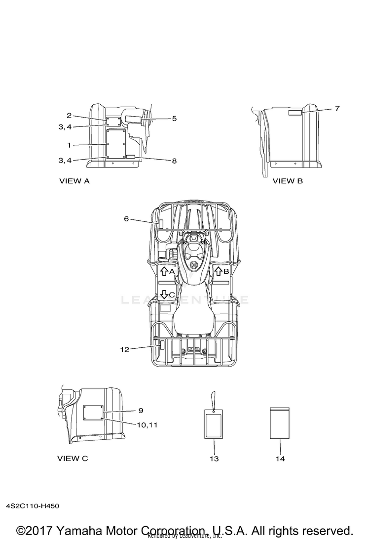 Emblem Label 1 GRIZZLY 350 IRS 4WD - YFM35FGIYB - 2009 Schematic