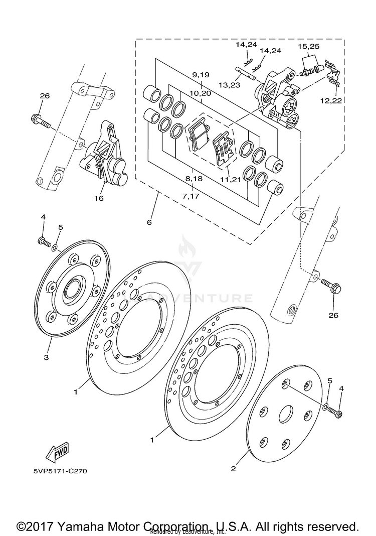 Front Brake Caliper Schematic