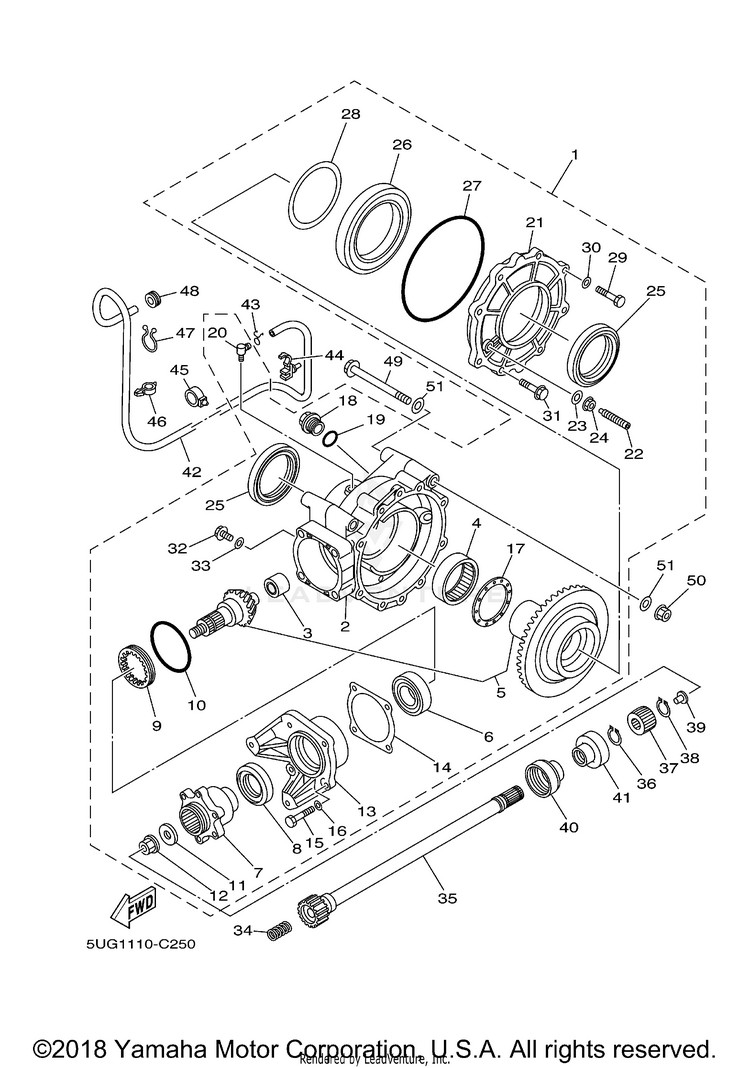 Drive Shaft RHINO 450 REALTREE H - YXR45FAHV - 2006 Schematic