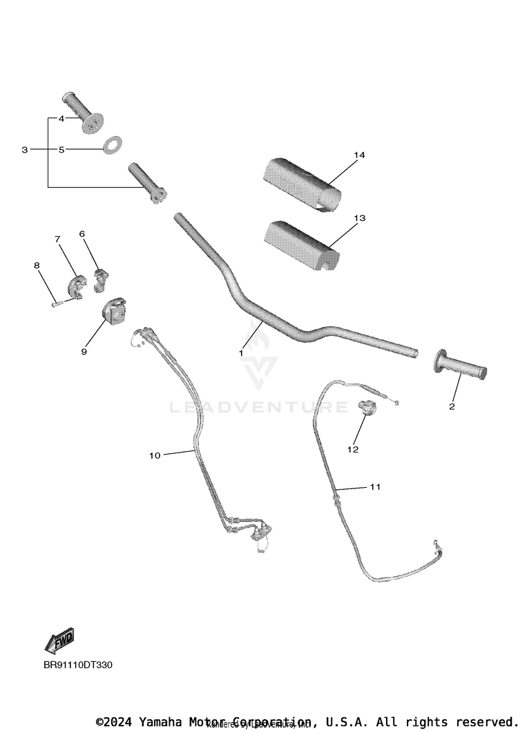 Steering Handle & Cable Schematic