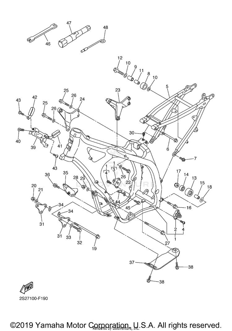 Frame YZ450F - YZ450FYL - 2009 Schematic