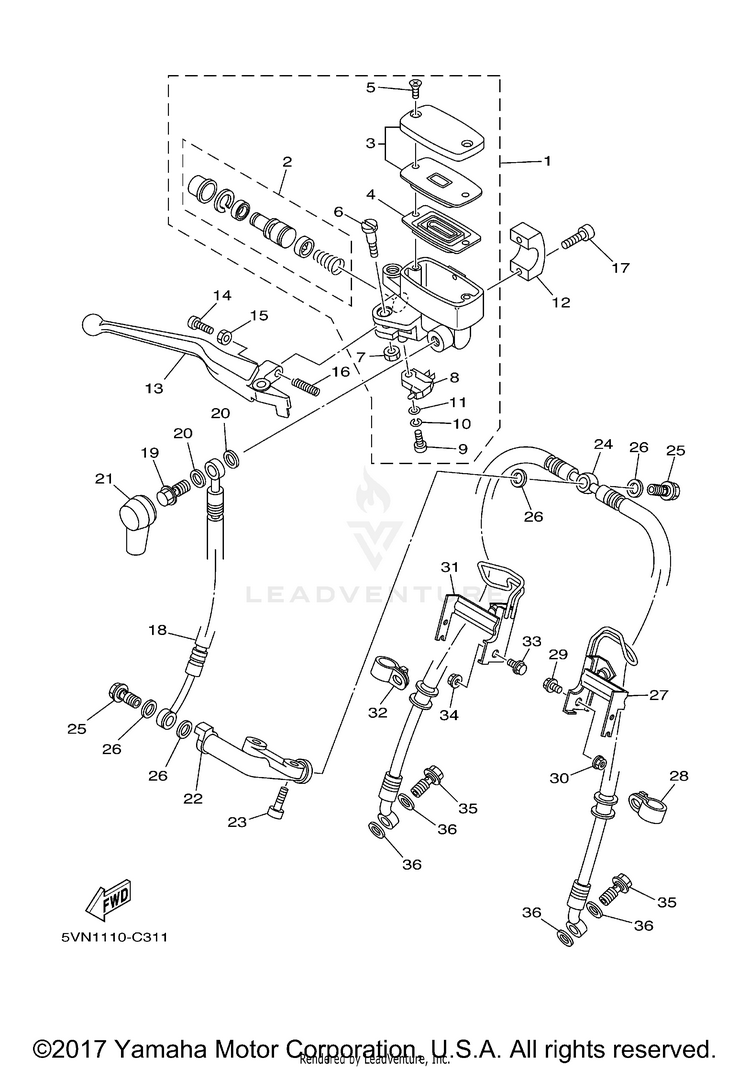 Front Master Cylinder Schematic
