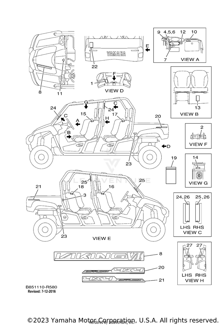 Emblem Label 1 VIKING VI EPS - YXC70VPXGG - 2016 Schematic