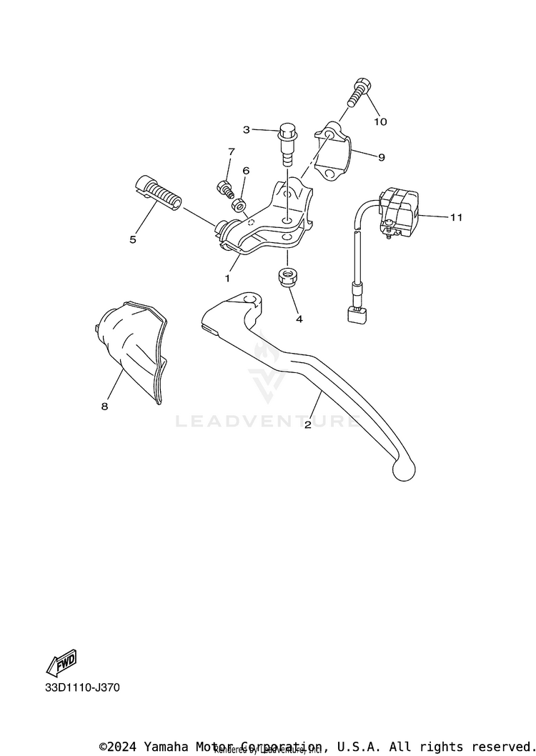 Handle Switch Lever YZ450F - YZ450FFL - 2015 Schematic
