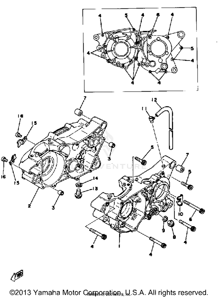 Crankcase Yz400d E Schematic