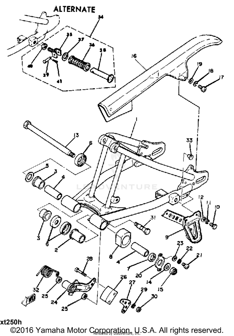 Swing Arm XT250 - XT250H_198 - 1981 Schematic