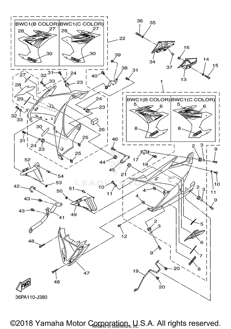 Cowling 2 FZ6R - FZ6RZCL - 2010 Schematic