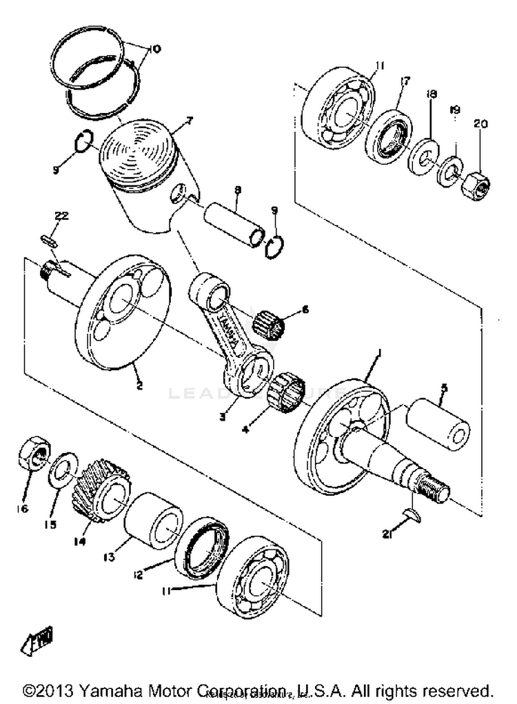 Crankshaft - Piston Yz80a - Yz80b Schematic