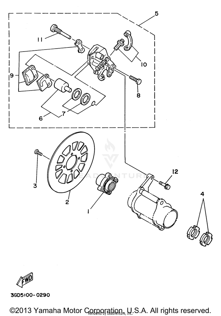 Rear Brake Caliper Schematic