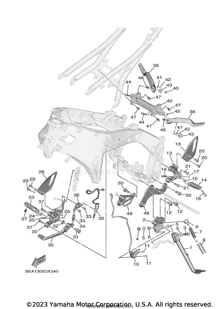 Stand & Footrest XSR900 - XSR900NCB - 2022 Schematic