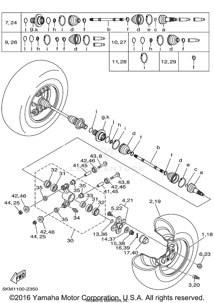 Rear Wheel GRIZZLY 600 METALLIC SILVER - YFM660FPS - 2002 Schematic