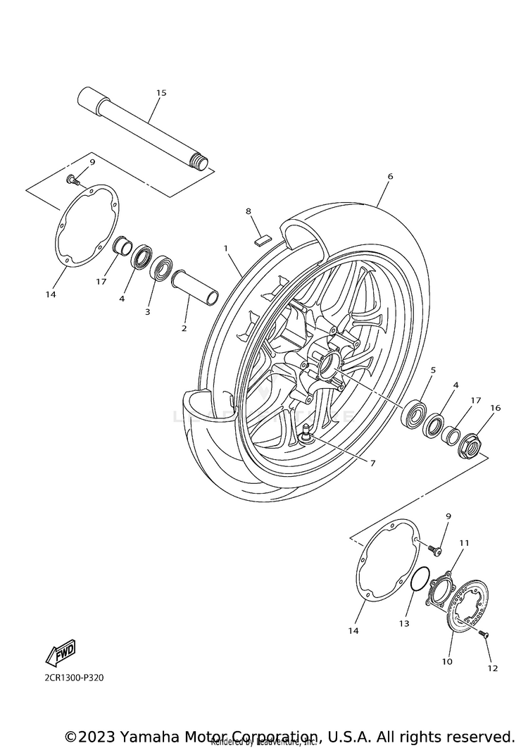 Front Wheel YZFR1 - YZFR1HCB - 2017 Schematic