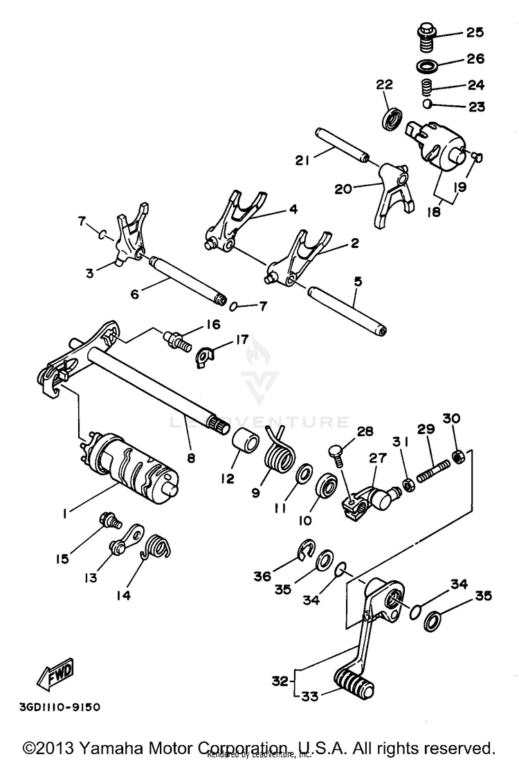 Shift Cam Fork Schematic