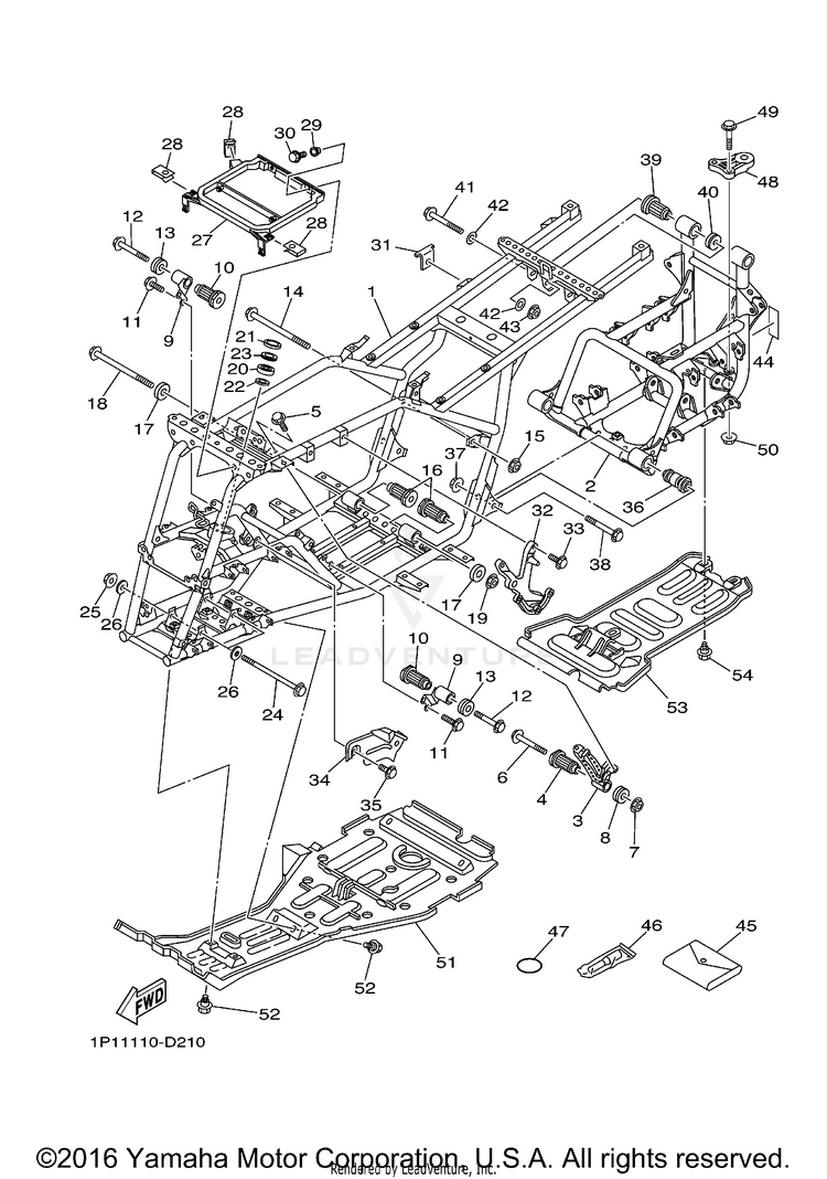 Frame KODIAK 400 4WD - YFM4FAT - 2005 Schematic