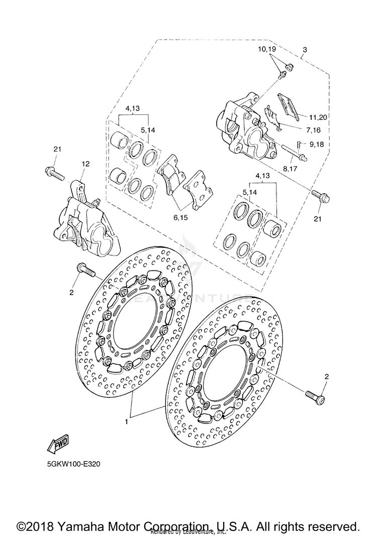 Front Brake Caliper Schematic