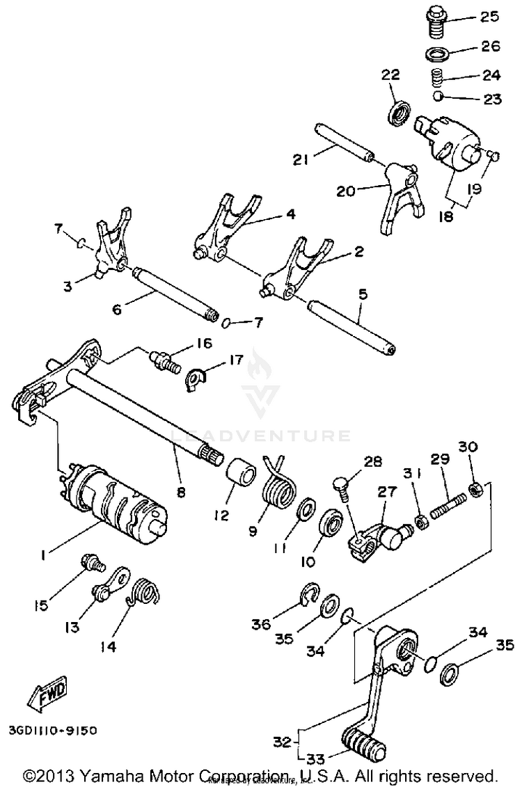 Shift Cam-Fork Schematic