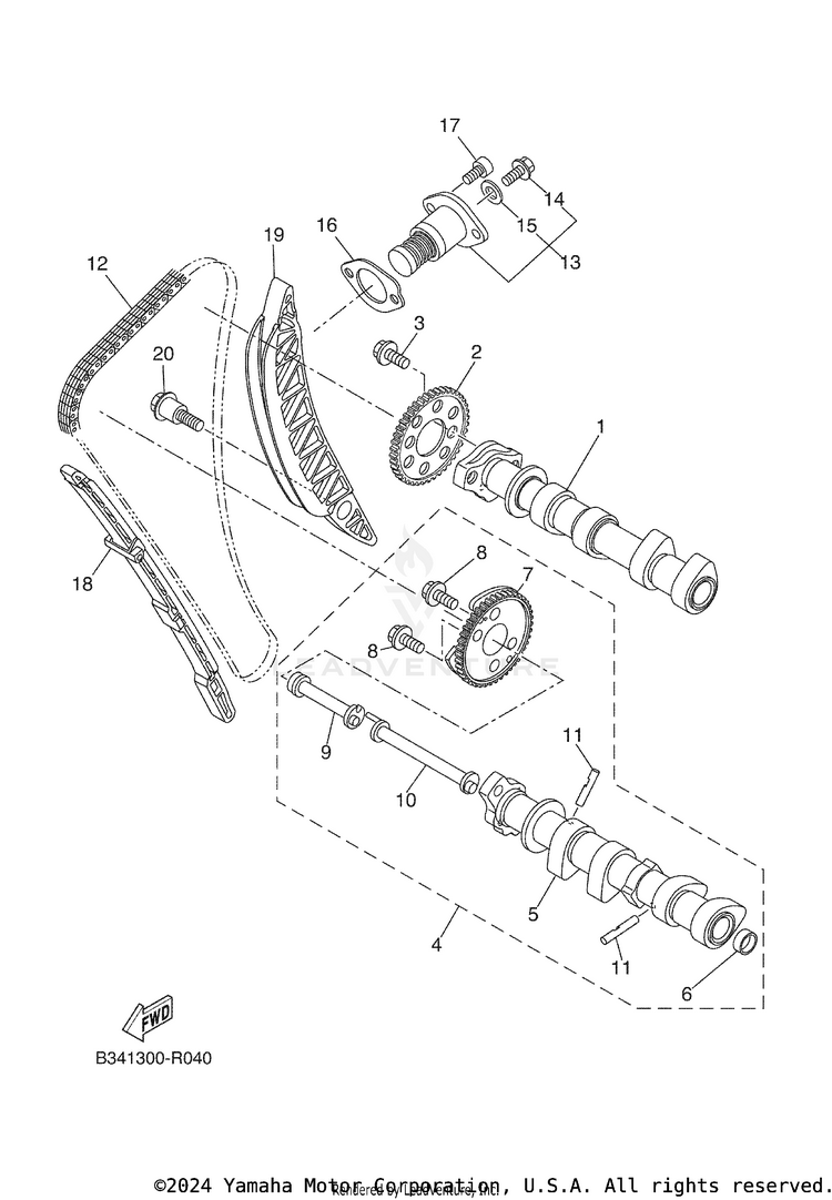 Camshaft & Chain TENERE 700 WORLD RAI - XTZ7WRTCB - 2026 Schematic