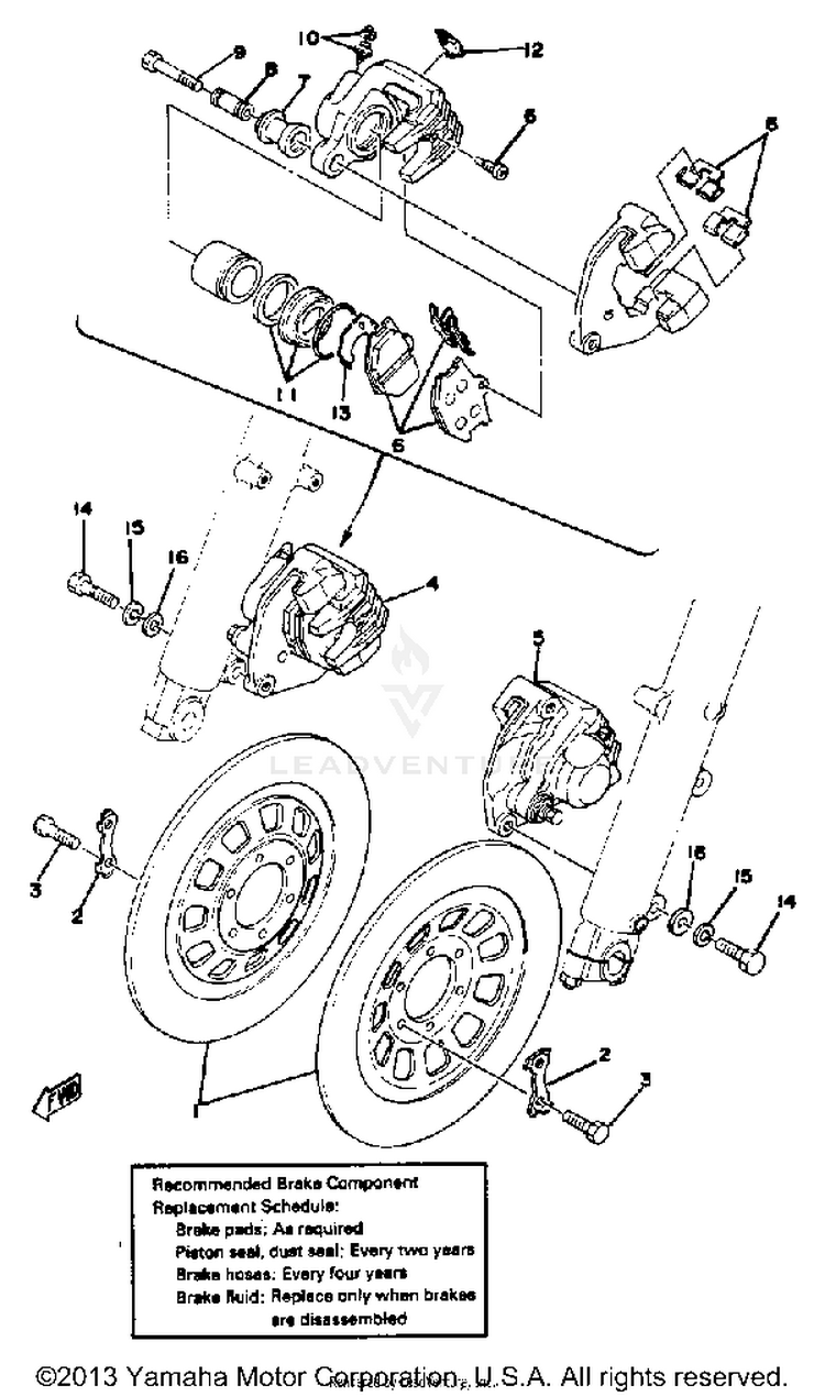 Front Disc Brake-Caliper Schematic