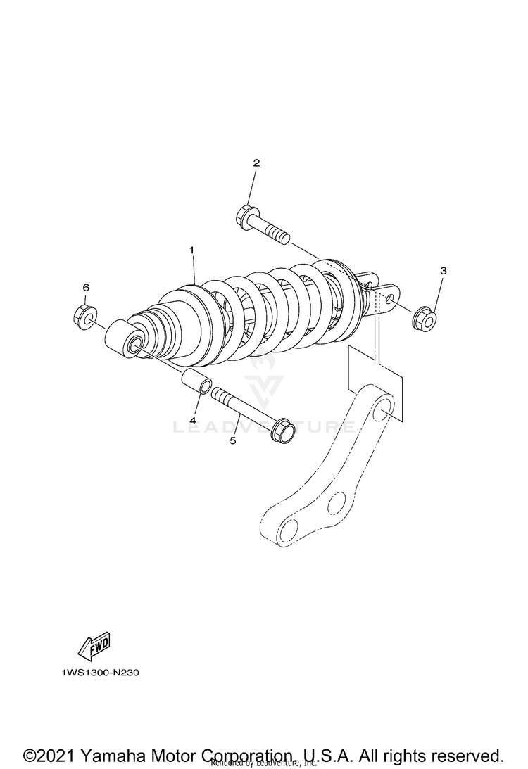 Rear Suspension FZ07 - FZ07FCGY - 2015 Schematic