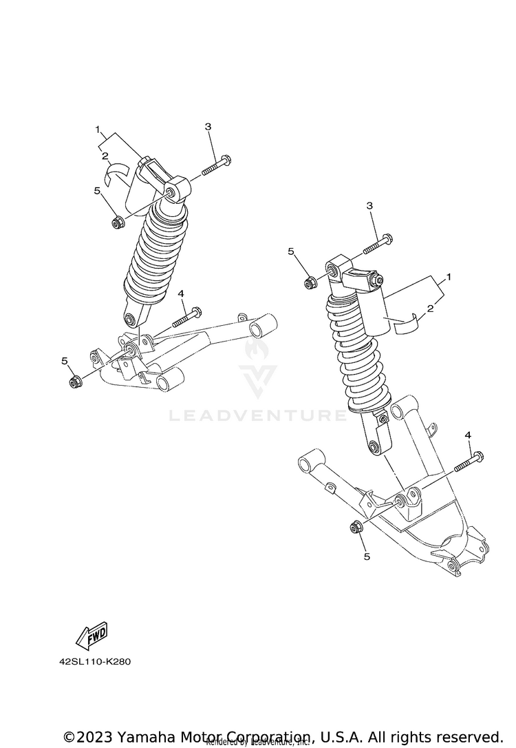Rear Suspension RHINO 700 SPORT - YXR7FSPA - 2011 Schematic