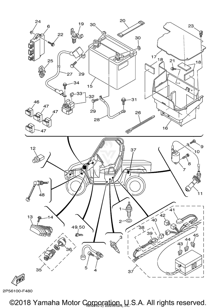 Electrical 1 RHINO 450 SPECIAL ED - YXR45FSPX - 2008 Schematic