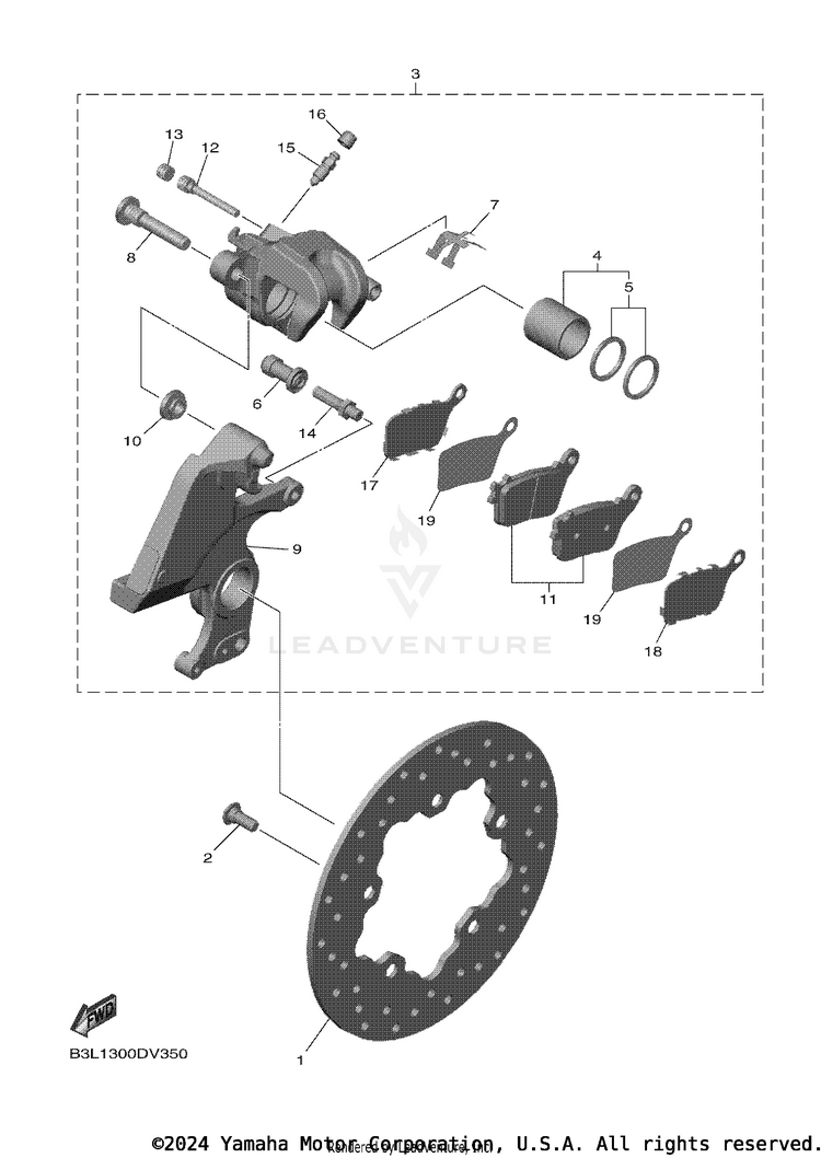 Rear Brake Caliper Schematic